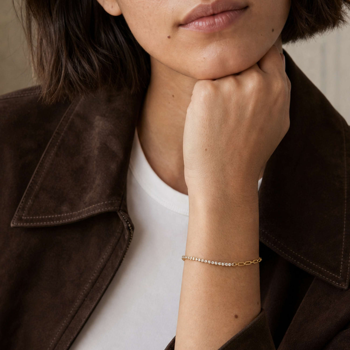Stella Tennis Paperclip Bracelet