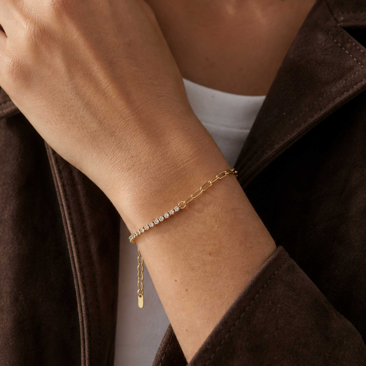 Stella Tennis Paperclip Bracelet