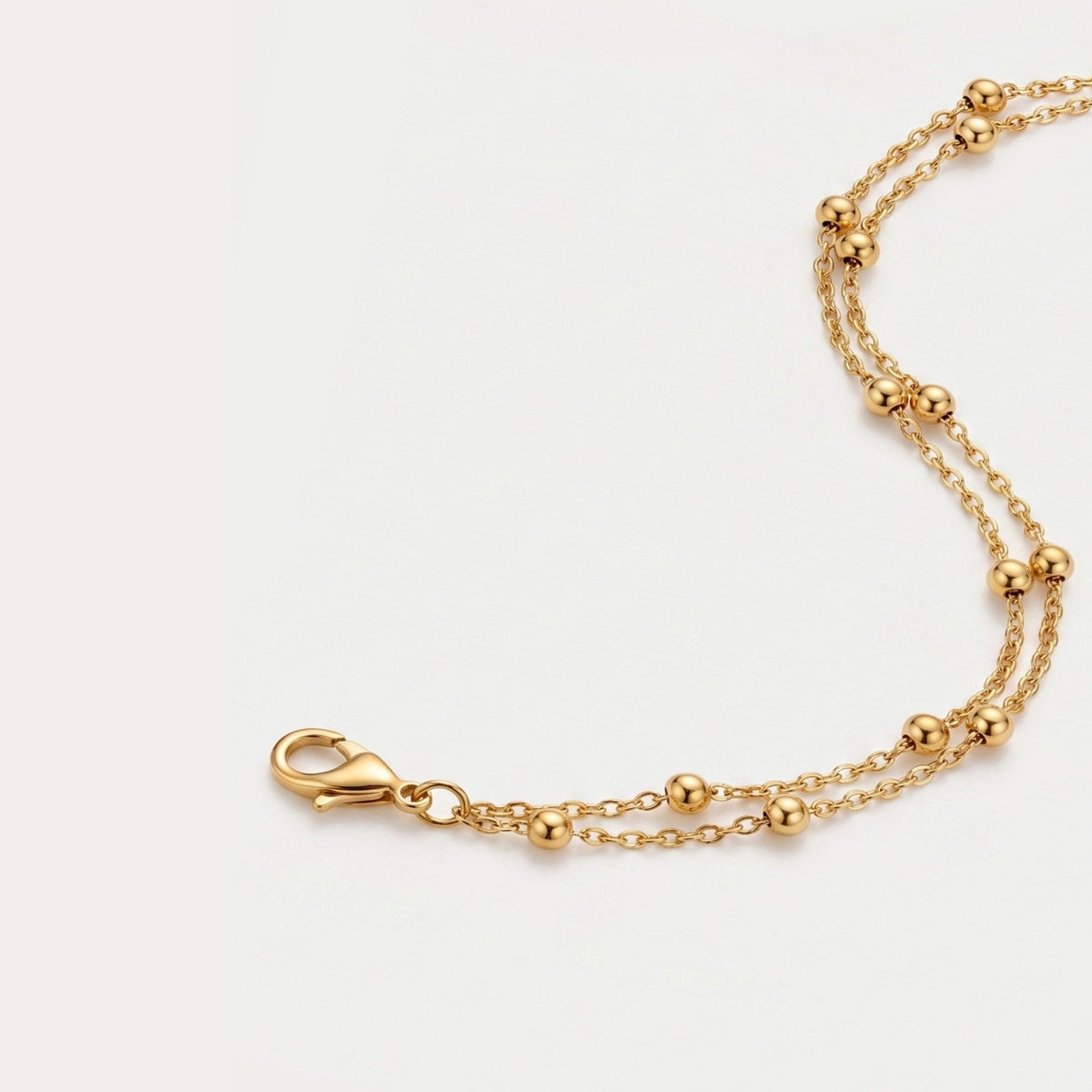 Solis Fine Ball Double Layer Bracelet