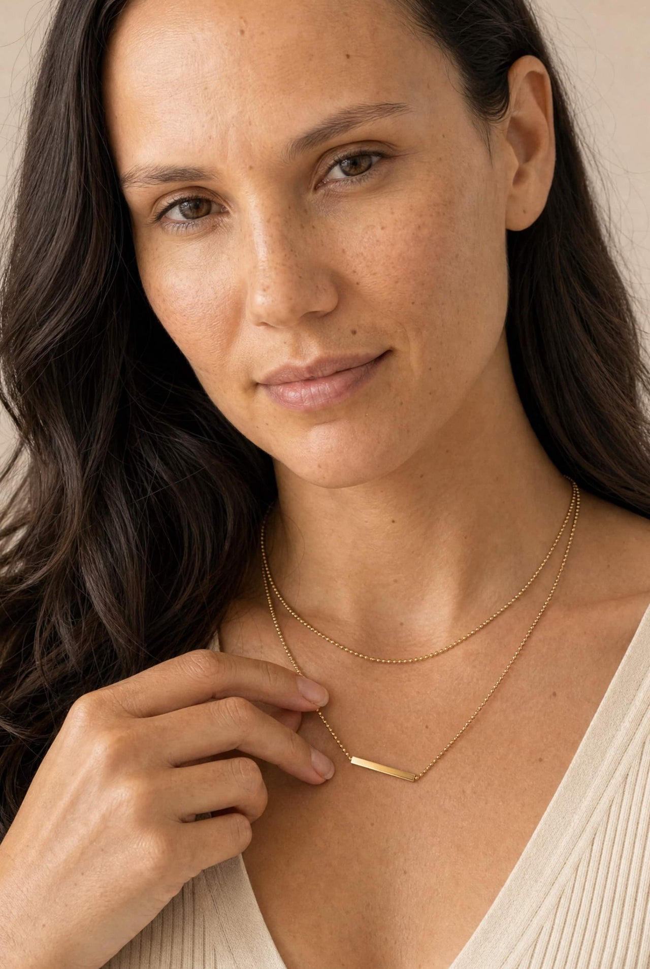 Double Layer T-Bar Necklace