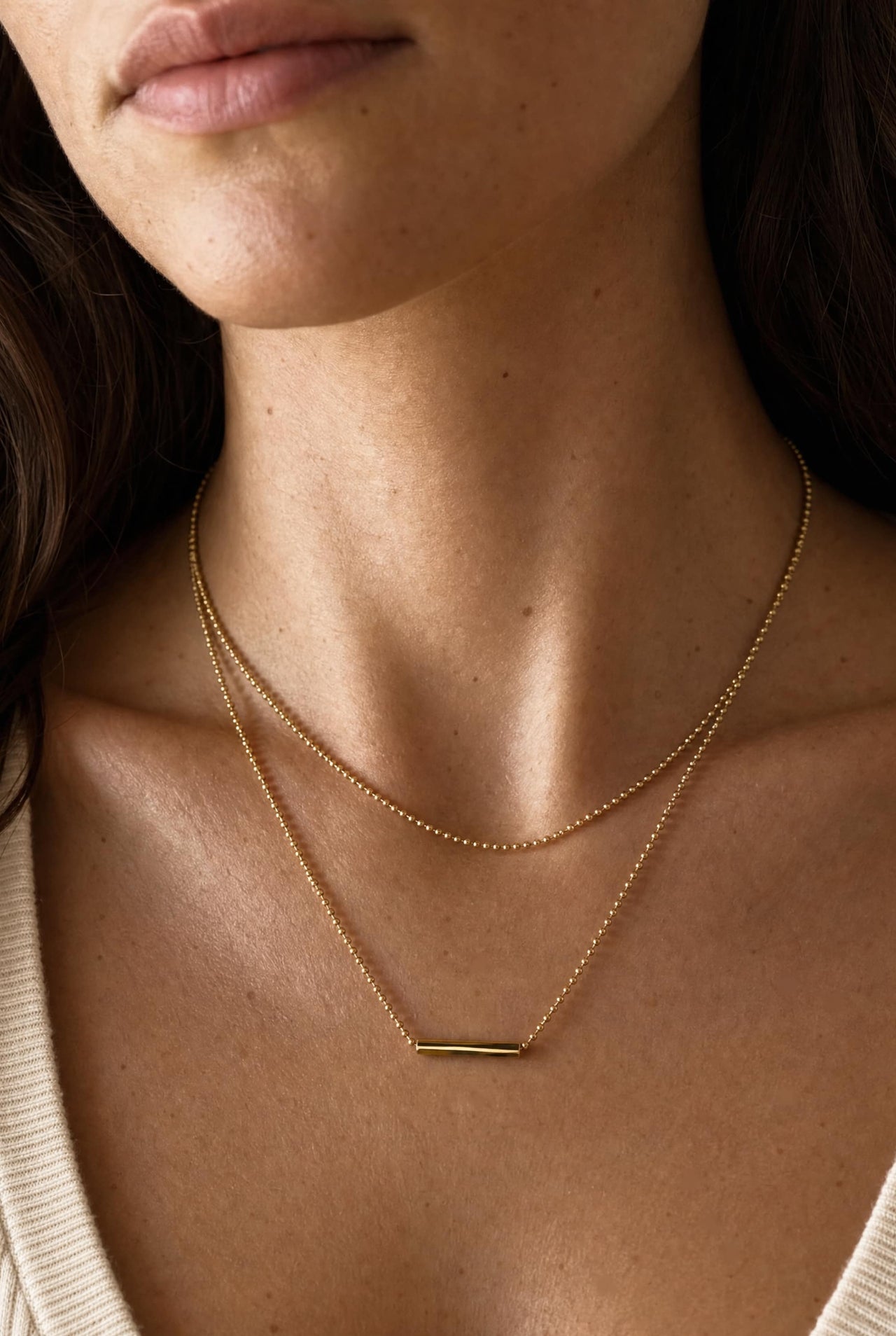 Double Layer T-Bar Necklace