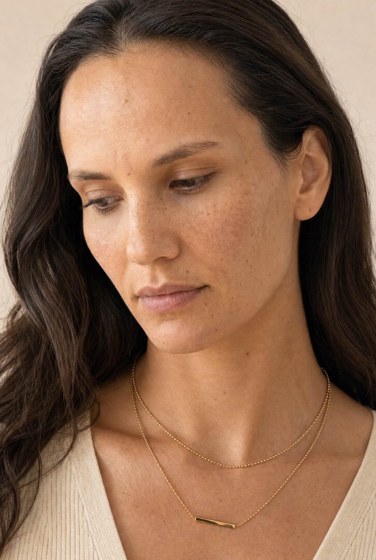 Double Layer T-Bar Necklace