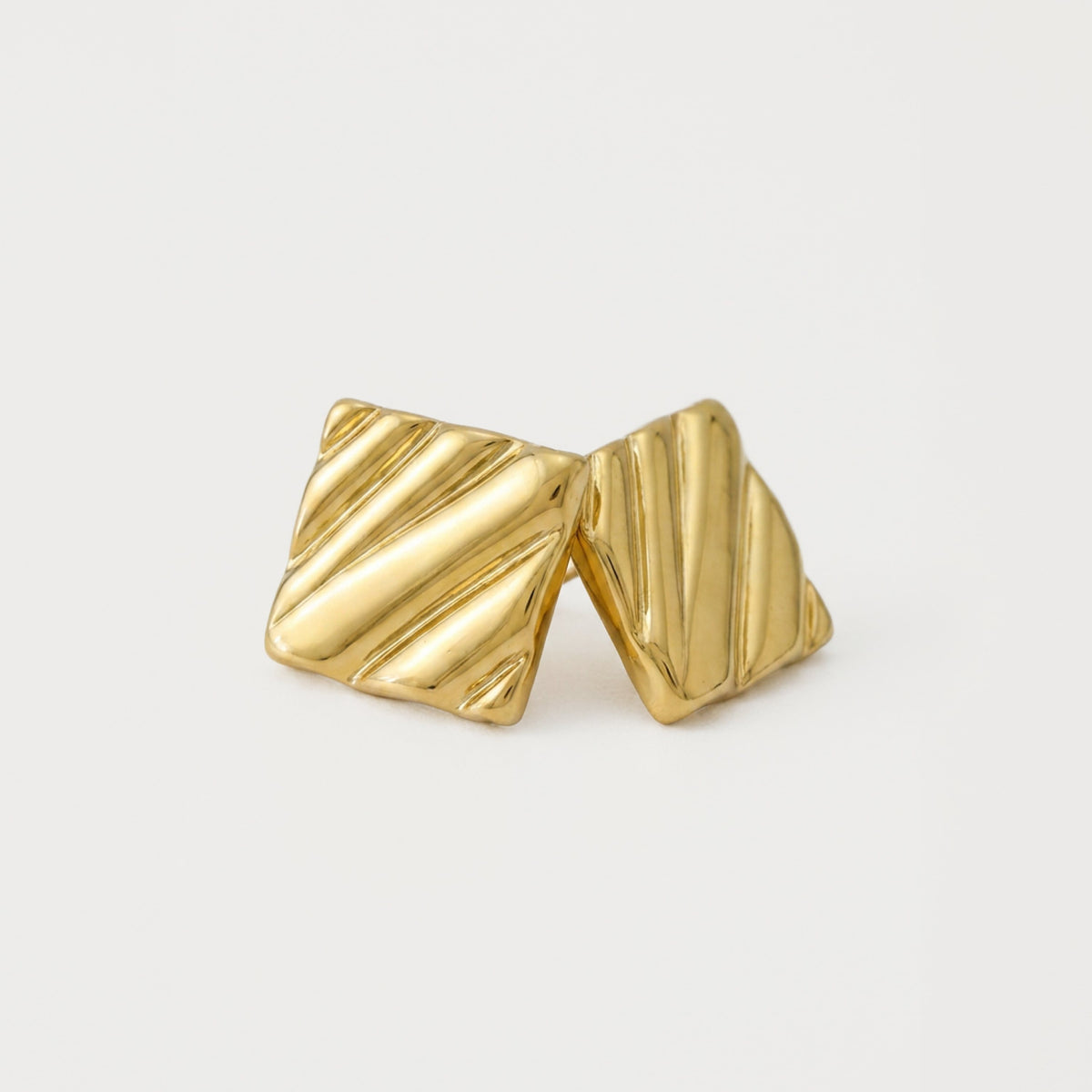 Ripple Square Button Earrings