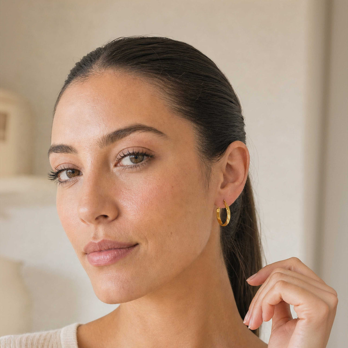 Textured Oval Hoops