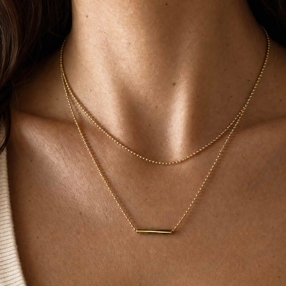 Double Layer T-Bar Necklace