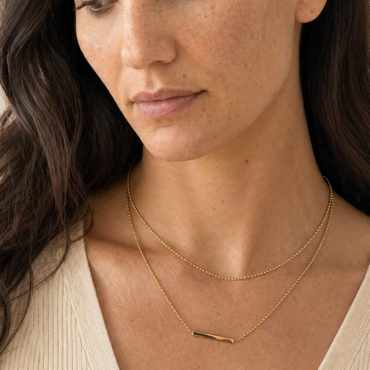 Double Layer T-Bar Necklace