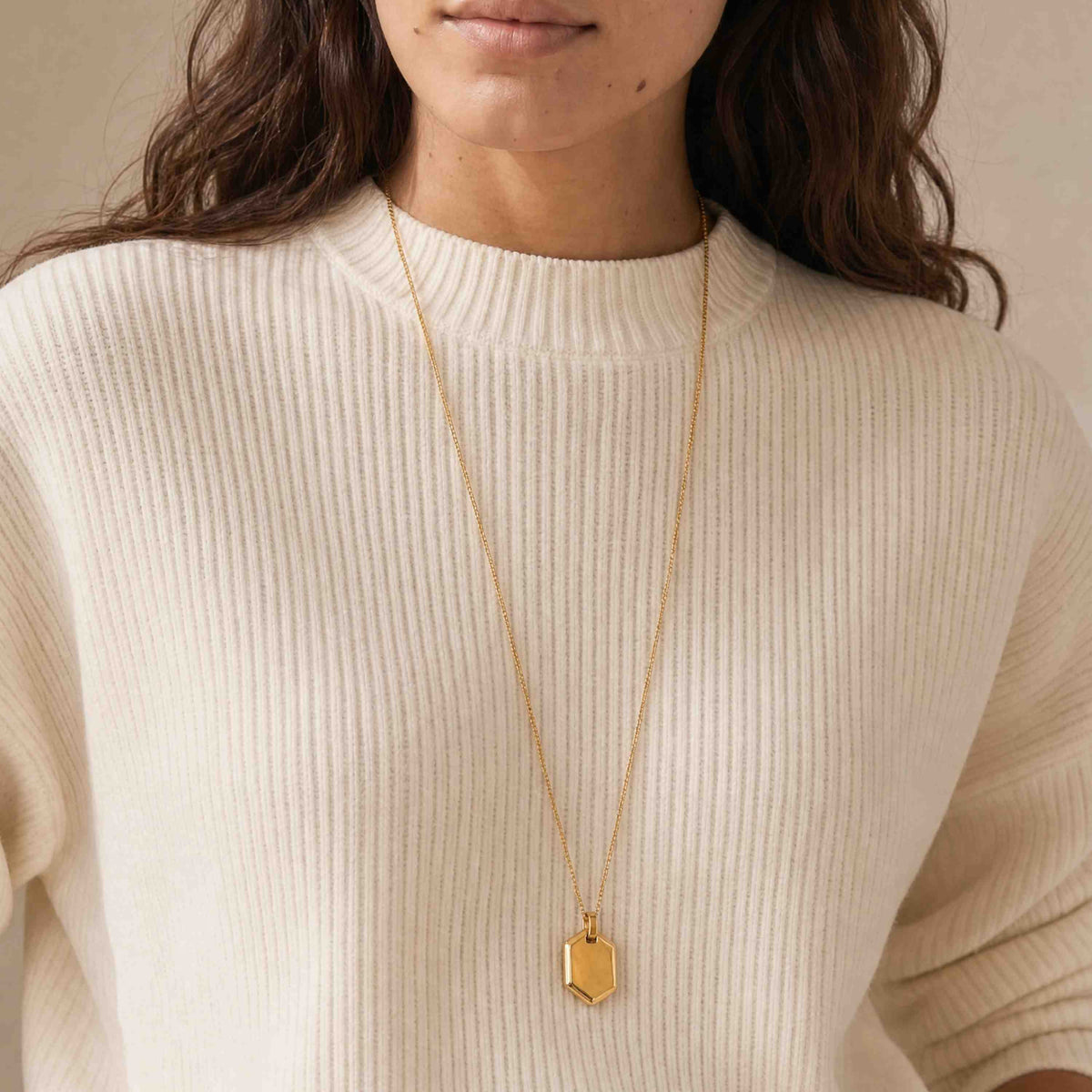Atlas Tag Pendant Necklace