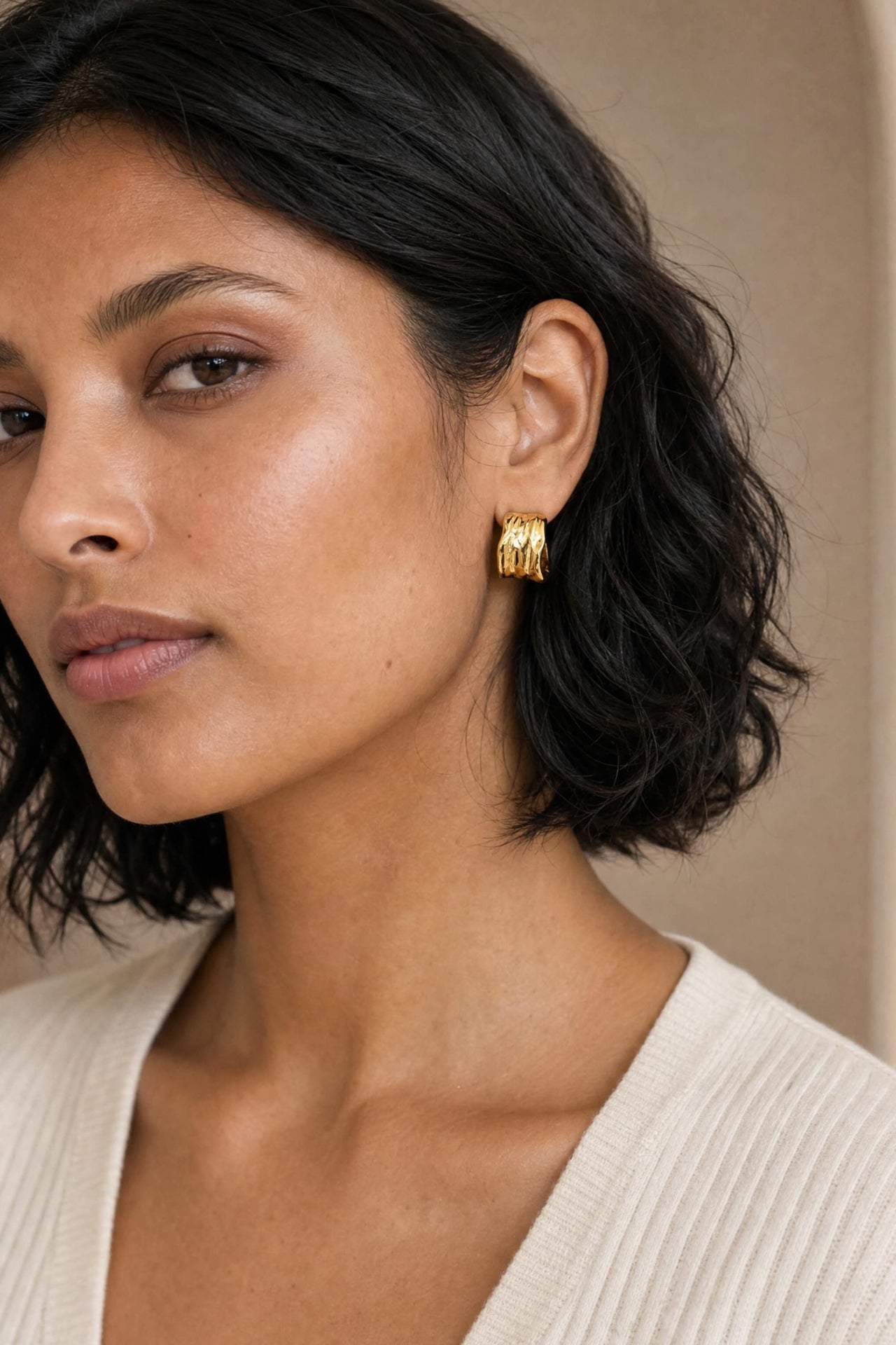Raw Textured Drop Earrings