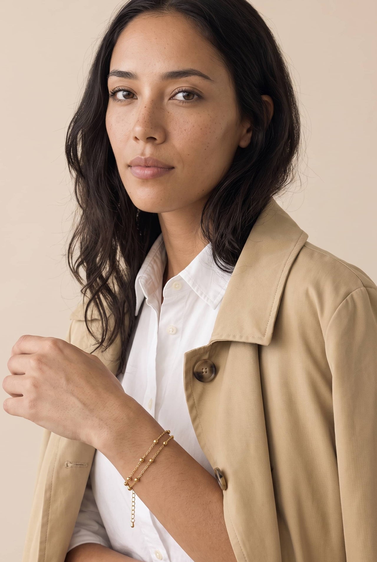 Solis Fine Ball Double Layer Bracelet
