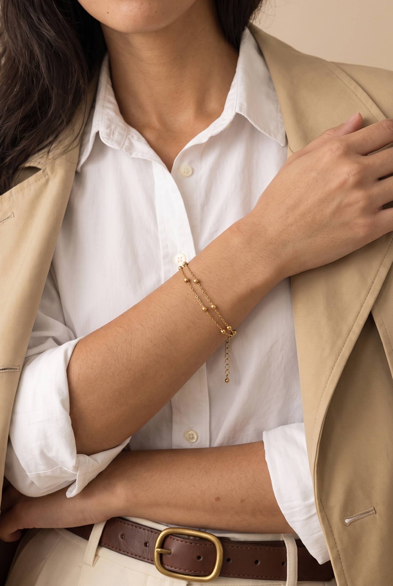 Solis Fine Ball Double Layer Bracelet