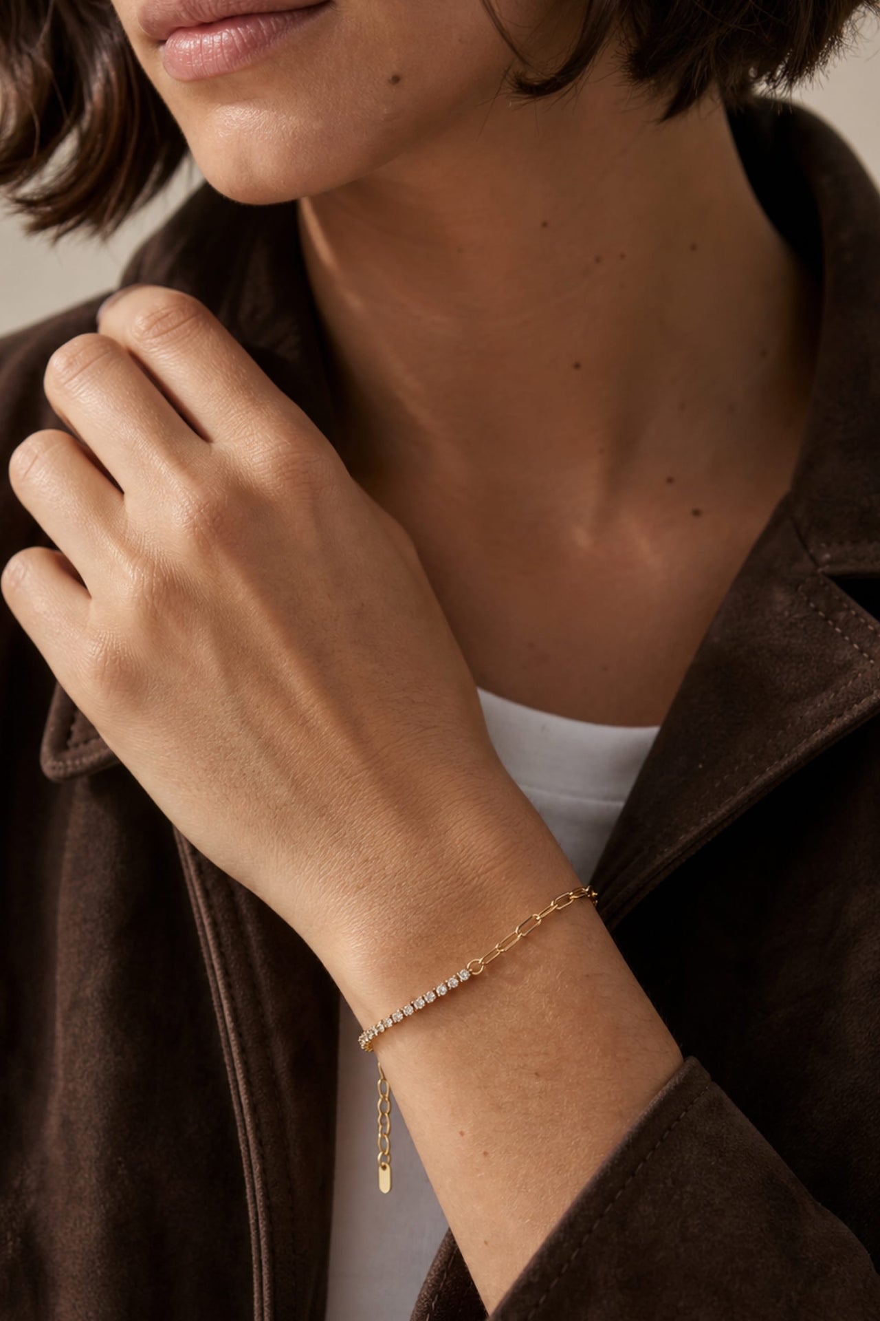 Stella Tennis Paperclip Bracelet