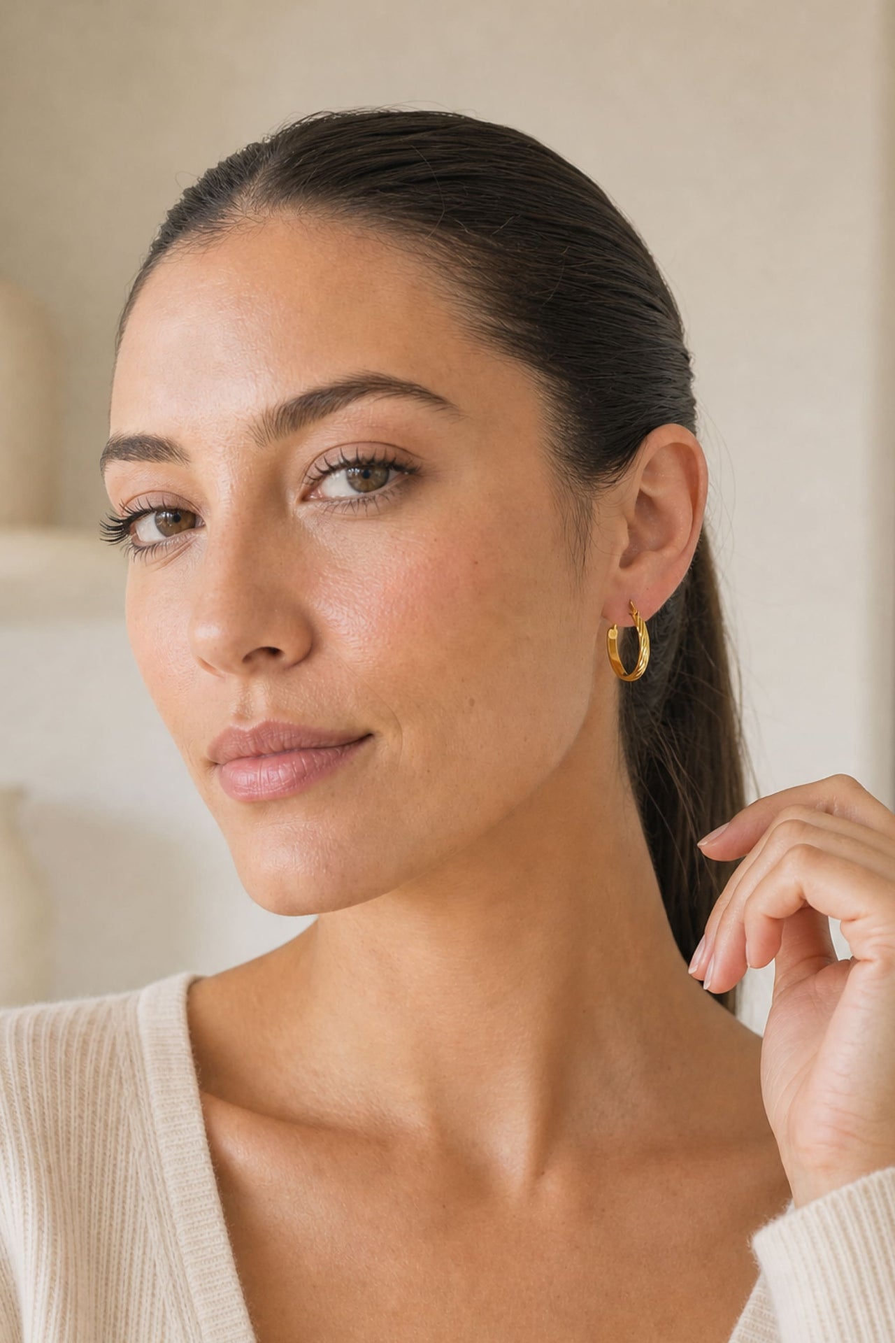 Textured Oval Hoops